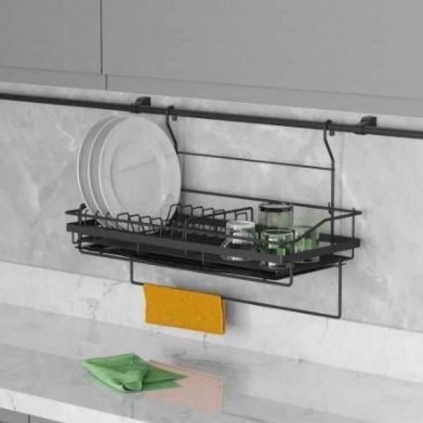 Starax 4020 Askılı Tabaklık Bardaklık Seti Antrasit